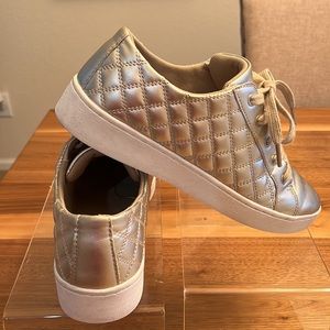 Isaac Mizrahi Live! SOHO Metallic Quilted Lace-Up Sneakers